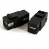 Hyperline Вставка формата Keystone Jack с проходным адаптером USB 2.0 KJ1-USB-A2-BK