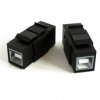 Hyperline Вставка формата Keystone Jack с проходным адаптером USB 2.0 KJ1-USB-B2-BK