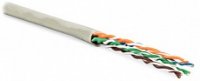 Hyperline Кабель витая пара, неэкранированная U/UTP, категория 6, 4 пары (24 AWG), UUTP4-C6-P24-NCR-IN-PVC-GY-305
