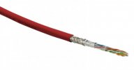 Hyperline Кабель витая пара SF/UTP, категория 5e, 4 пары (24 AWG), одножильный (solid), SFUTP4-C5E-S24-IN-LSZH-RD-305