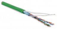 Hyperline Кабель витая пара, экранированная F/UTP, категория 5e, 4 пары (26 AWG), многожильный (patch), FUTP4-C5E-P26-IN-LSZH-GN-305
