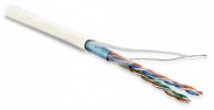 Hyperline Кабель витая пара, экранированная F/UTP, категория 5e, 4 пары (26 AWG), многожильный (patch), FUTP4-C5E-P26-IN-LSZH-WH-305