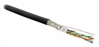 Hyperline Кабель витая пара, экранированная SF/UTP, категория 6, 4 пары (26 AWG), многожильный (patch), SFUTP4-C6-P26-IN-LSZH-BK-500