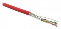 Hyperline Кабель витая пара, экранированная SF/UTP, категория 6, 4 пары (26 AWG), многожильный (patch), SFUTP4-C6-P26-IN-LSZH-RD-500