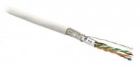 Hyperline Кабель витая пара, экранированная SF/UTP, категория 6, 4 пары (26 AWG), многожильный (patch), SFUTP4-C6-P26-IN-LSZH-WH-500