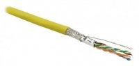 Hyperline Кабель витая пара, экранированная SF/UTP, категория 6, 4 пары (26 AWG), многожильный (patch), SFUTP4-C6-P26-IN-LSZH-YL-500