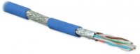 Hyperline Кабель витая пара, экранированная (S/FTP), категория 6a, 4 пары (23 AWG), одножильный (solid), SFTP4-C6A-S23-IN-LSZH-BL-500