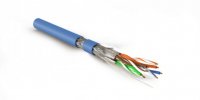 Hyperline Кабель витая пара, экранированная S/FTP, категория 7(600MHz), 4 пары (23 AWG), одножильный (solid), SFTP4-C7-S23-IN-LSZH-BL-500