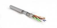 Hyperline Кабель витая пара, экранированная S/FTP, категория 7(600MHz), 4 пары (23 AWG), одножильный (solid), SFTP4-C7-S23-IN-LSZH-GY-500