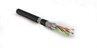 Hyperline Кабель витая пара, экранированная S/FTP, категория 7 (600 MHz), 4 пары (26 AWG), многожильный (patch), SFTP4-C7-P26-IN-LSZH-BK-500