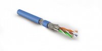 Hyperline Кабель витая пара, экранированная S/FTP, категория 7 (600 MHz), 4 пары (26 AWG), многожильный (patch), SFTP4-C7-P26-IN-LSZH-BL-500