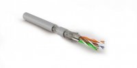 Hyperline Кабель витая пара, экранированная S/FTP, категория 7 (600 MHz), 4 пары (26 AWG), многожильный (patch), SFTP4-C7-P26-IN-LSZH-GY-500