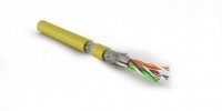 Hyperline Кабель витая пара, экранированная S/FTP, категория 7 (600 MHz), 4 пары (26 AWG), многожильный (patch), SFTP4-C7-P26-IN-LSZH-YL-500