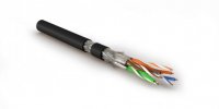 Hyperline Кабель витая пара, экранированная S/FTP, категория 8.1 (Класс I, 2000MHz), 4 пары (23 AWG), одножильный (solid), SFTP4-C8.1-S23-IN-LSZH-BK-500