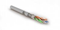 Hyperline Кабель витая пара, экранированная S/FTP, категория 8.1 (Класс I, 2000MHz), 4 пары (23 AWG), одножильный (solid), SFTP4-C8.1-S23-IN-LSZH-GY-500