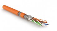 Hyperline Кабель витая пара, экранированная S/FTP, категория 8.1 (Класс I, 2000MHz), 4 пары (23 AWG), одножильный (solid), SFTP4-C8.1-S23-IN-LSZH-OR-500