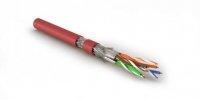 Hyperline Кабель витая пара, экранированная S/FTP, категория 8.1 (Класс I, 2000MHz), 4 пары (23 AWG), одножильный (solid), SFTP4-C8.1-S23-IN-LSZH-RD-500