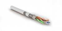 Hyperline Кабель витая пара, экранированная S/FTP, категория 8.1 (Класс I, 2000MHz), 4 пары (23 AWG), одножильный (solid), SFTP4-C8.1-S23-IN-LSZH-WH-500
