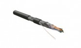 Hyperline Кабель витая пара, экранированная (SF/UTP4), категория 5E, 4 пары (24AWG), одножильный (solid), SFUTP4-C5E-S24-OUT-PE-BK-500