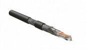 Hyperline Кабель витая пара, экранированная (SF/UTP), категория 6, 4 пары (23AWG), одножильный (solid), SFUTP4-C6-S23-OUT-PE-BK-500