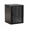 Hyperline Шкаф настенный 19-дюймовый (19"), 27U, 1304x600х600мм, стеклянная дверь с перфорацией по бокам, TWB-2766-GP-RAL9004