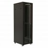 Hyperline Шкаф напольный 19-дюймовый, 22U, 1166x800х800 мм (ВхШхГ), передняя стеклянная дверь со стальными перфорированными боковинами, TTB-2288-AS-RAL7035