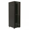 Hyperline Шкаф напольный 19-дюймовый, 32U, 1610x800х1200 мм (ВхШхГ), передняя стеклянная дверь со стальными перфорированными боковинами, TTB-3282-AS-RAL9004