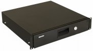 Hyperline 499188 TDR3-2U-360-RAL9004 Полка (ящик) для документов с замком, 2U, 88х483х360мм