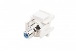 Hyperline 247016 KJ1-RCA/BL-D-WH Вставка формата Keystone Jack с проходным адаптером RCA
