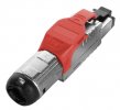 Hyperline Разъем полевой оконцовки RJ-45 (8P8C) под витую пару, для одножильного кабеля, toolless, категория 6A, экранированный, PLUE-8P8C-S-C6A-SH-RD
