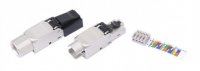 Hyperline Разъем полевой оконцовки RJ-45 (8P8C) под витую пару, для одножильного кабеля, toolless, категория 6A, экранированный, PLUD-8P8C-S-C6A-SH
