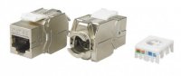 Hyperline Вставка Keystone Jack RJ-45(8P8C), категория 5e, экранированная, тип 180 градусов, Toolless, KJ8-8P8C-C5e-180-TLS-SH-F-WH