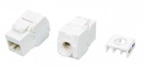 Hyperline Вставка Keystone Jack RJ-45(8P8C), категория 6a (10G), тип 180 градусов, Toolless, KJ8-8P8C-C6A-180-TLS-WH