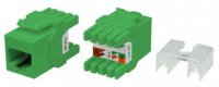 Hyperline Вставка Keystone Jack RJ-45(8P8C), категория 6a (10G), тип 180 градусов, KJ8-8P8C-C6A-180-GN