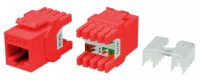 Hyperline Вставка Keystone Jack RJ-45(8P8C), категория 6a (10G), тип 180 градусов, KJ8-8P8C-C6A-180-RD