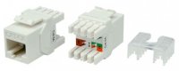 Hyperline Вставка Keystone Jack RJ-45(8P8C), категория 6a (10G), тип 180 градусов, KJ8-8P8C-C6A-180-WH