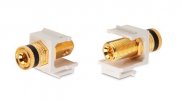 Hyperline Вставка формата Keystone Jack с коннектором Binding Post (черный), Hex. type, gold plated, ROHS, KJ1-BP/BK-HG-WH