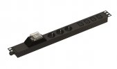 Hyperline 481808 SHE19-3SH-4IEC-B-CB Блок розеток для 19" шкафов, горизонтальный, 3 розетки Schuko