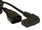 Hyperline Кабель питания монитор-компьютер IEC 320 C13 (угловая) - IEC 320 C14 (3x0.75), 10A, прямая вилка, 1.8м, PWC-IEC13A-IEC14-1.8-BK