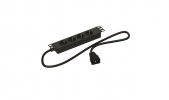 Hyperline 493189 SHE10-4SH-1.8IEC Блок розеток для 10" шкафов, горизонтальный, 4 розетки Schuko