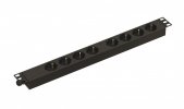 Hyperline 481811 SHE19-8SH-I-CB Блок розеток для 19" шкафов, горизонтальный, 8 розетки Schuko