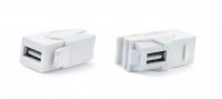 Hyperline 247403 KJ1-USB-VA2-WH Вставка формата Keystone Jack с проходным адаптером USB 2.0 (Type A)