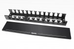 Hyperline 483112 CM-2U-MLF-COV Кабельный организатор металлический с крышкой, 19", 2U