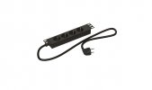 Hyperline 480585 SHE19-4SH-2EU Блок розеток для 19" шкафов, горизонтальный, 4 розетки Schuko