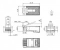 Hyperline Разъем легкой оконцовки RJ-45 под витую пару, категория 6 PLEZ-8P8C-U-C6-SH-100