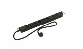 Hyperline 500280 SHE19-6SH-2IEC-2.5EU Блок розеток для 19" шкафов, горизонтальный, 6 розеток Schuko
