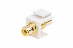 Hyperline 247063 KJ1-RCA/YL-HG-WH Вставка формата Keystone Jack с проходным адаптером RCA
