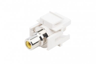 Фотография товара 'Hyperline 246974 KJ1-RCA/YL-D-WH Вставка формата Keystone Jack с проходным адаптером RCA'