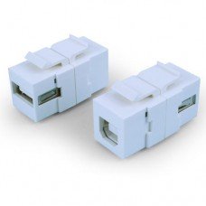 Фотография товара 'Hyperline Вставка формата Keystone Jack с проходным адаптером USB 2.0 KJ1-USB-A-B2-WH'