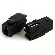 Фотография товара 'Hyperline Вставка формата Keystone Jack с проходным адаптером USB 2.0 (Type A) KJ1-USB-VA2-BK'